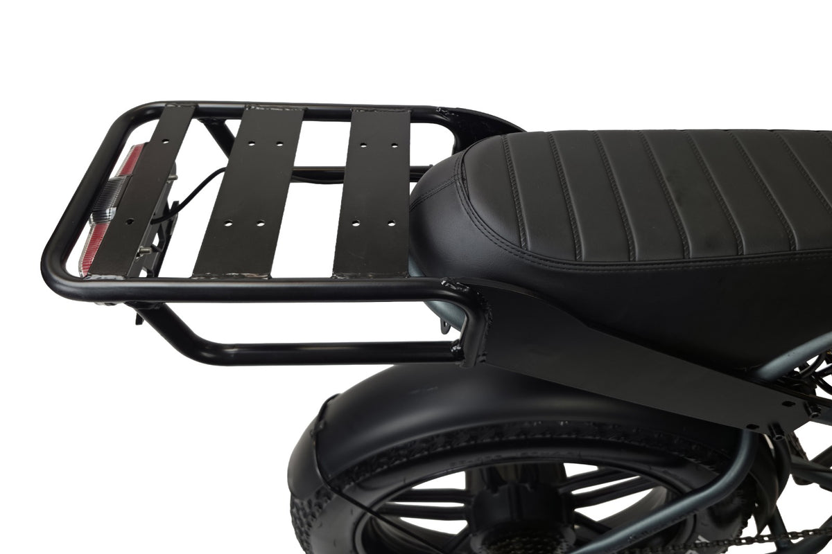 Alba Motobike X1 opsiyonel arka bagaj, sele arkasında yan görünüm