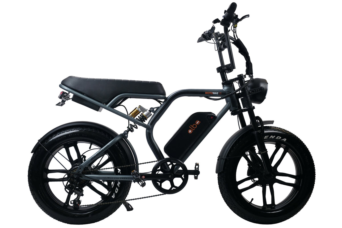 Alba Motobike X1 Gri-Siyah elektrikli bisiklet, sağ yan profil