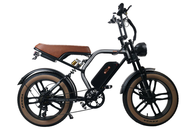 Alba Motobike X1 Siyah-Taba elektrikli bisiklet, sağ yan profil